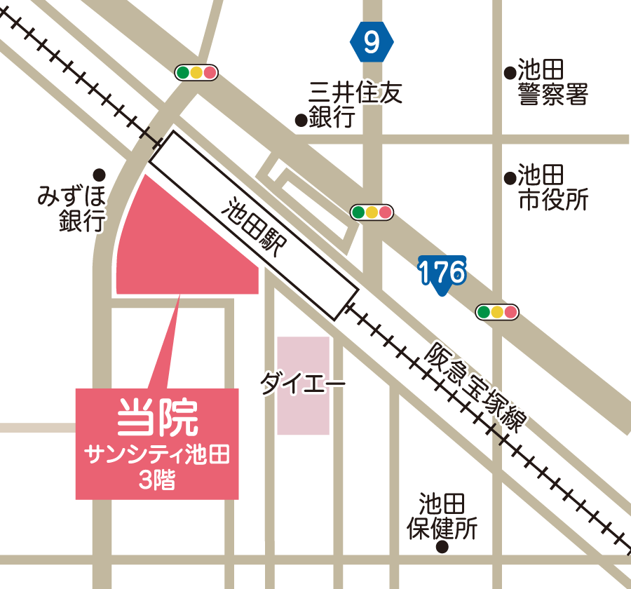 川口レディースクリニックアクセスマップ